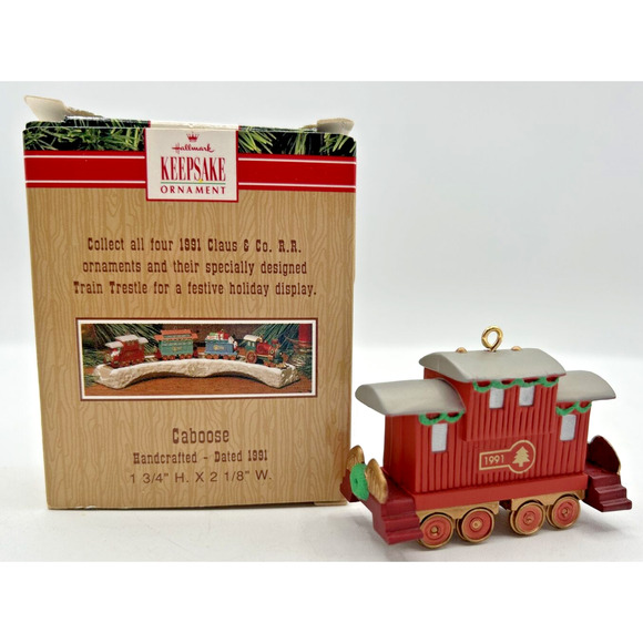 1991 Hallmark Keepsake Claus & Co. Railroad Caboose Keepsake Ornament U244 - Picture 2 of 2